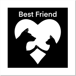 Dog and cat best friends Posters and Art